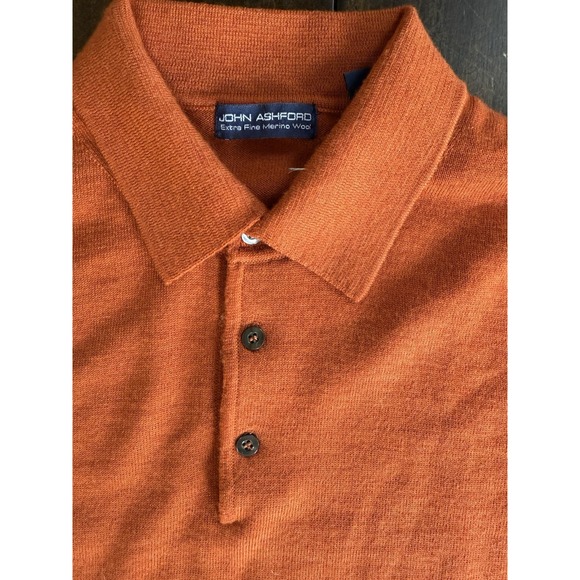 Lot of 2 John Ashford Extra Fine Merino Wool Sweater Polo Shirt Mens Large - Picture 4 of 16